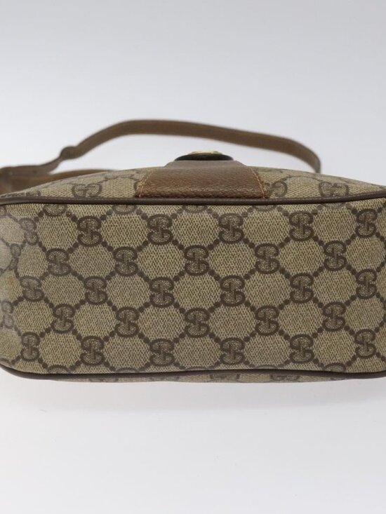 GUCCI GG Supreme Web Sherry Line Bag PVC Beige Gold 89 02 032 Auth hk2475 - Picture 5 of 16